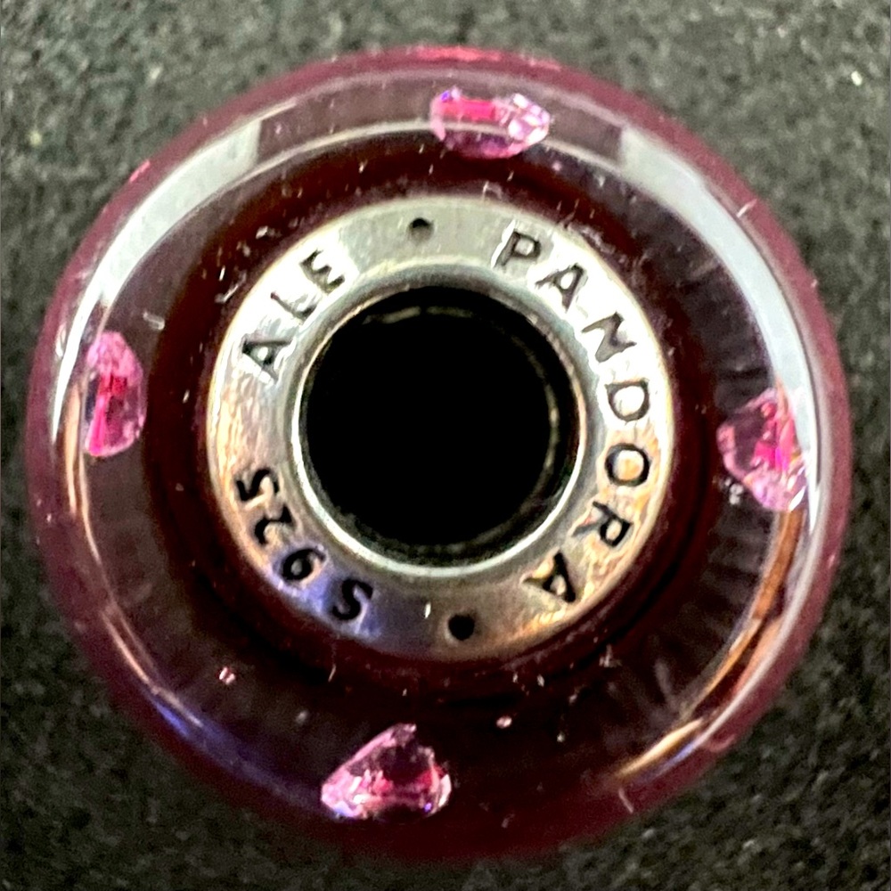 PANDORA Pendant Murano red with heart Charm used